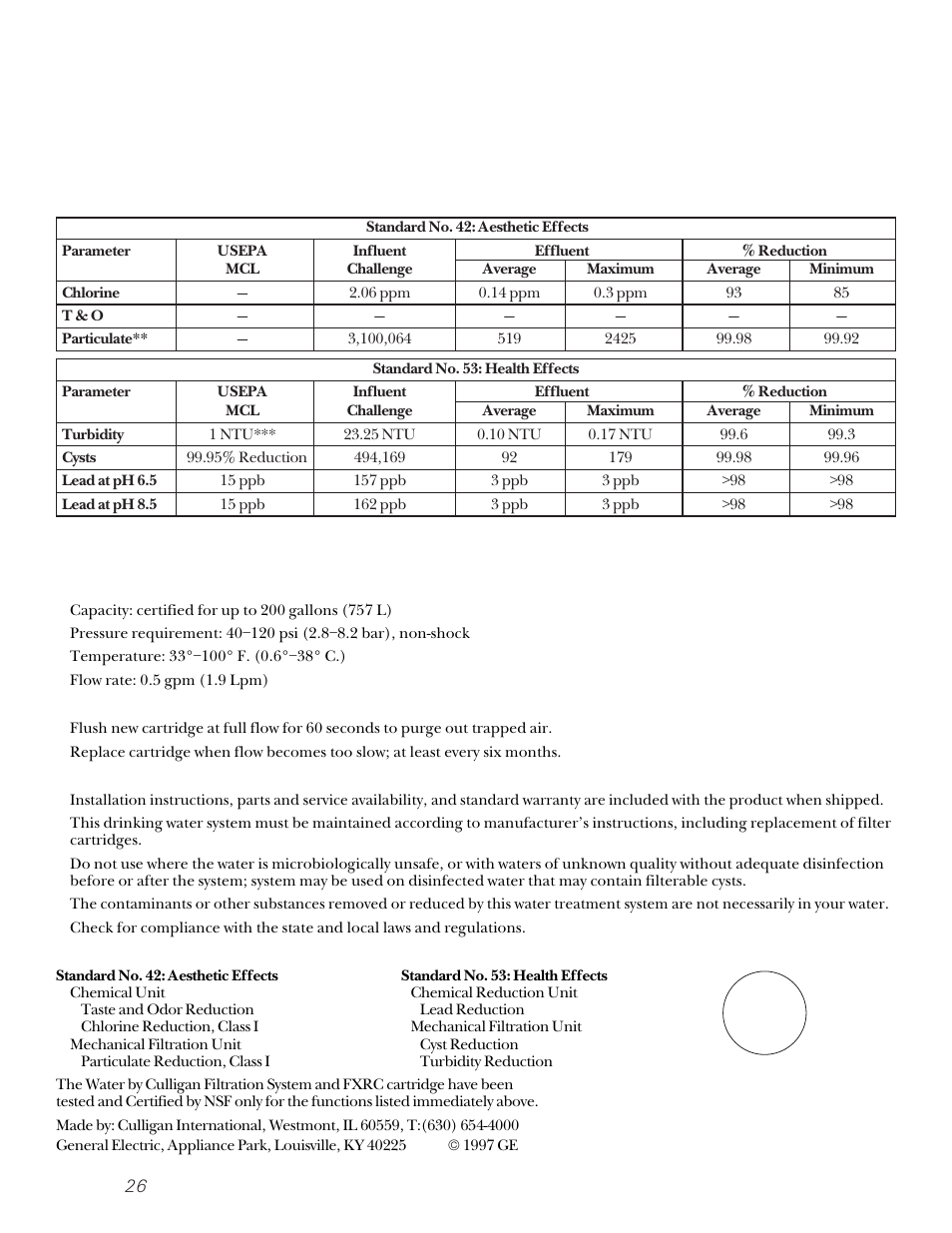 Fxrc cartridge performance data sheet | GE 22-27 User Manual | Page 26 / 88