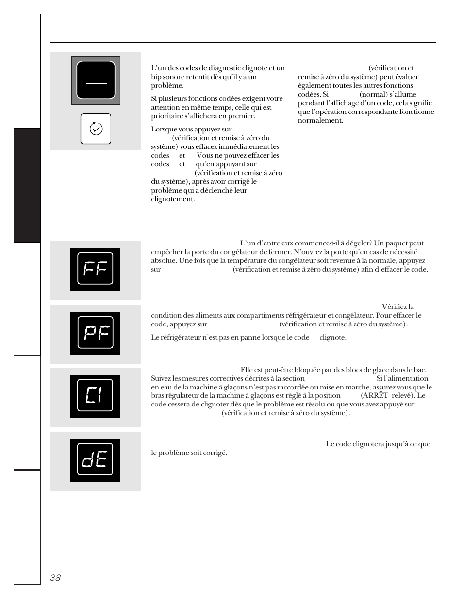 Les commandes du réfrigérateur | GE 22-27 User Manual | Page 38 / 88