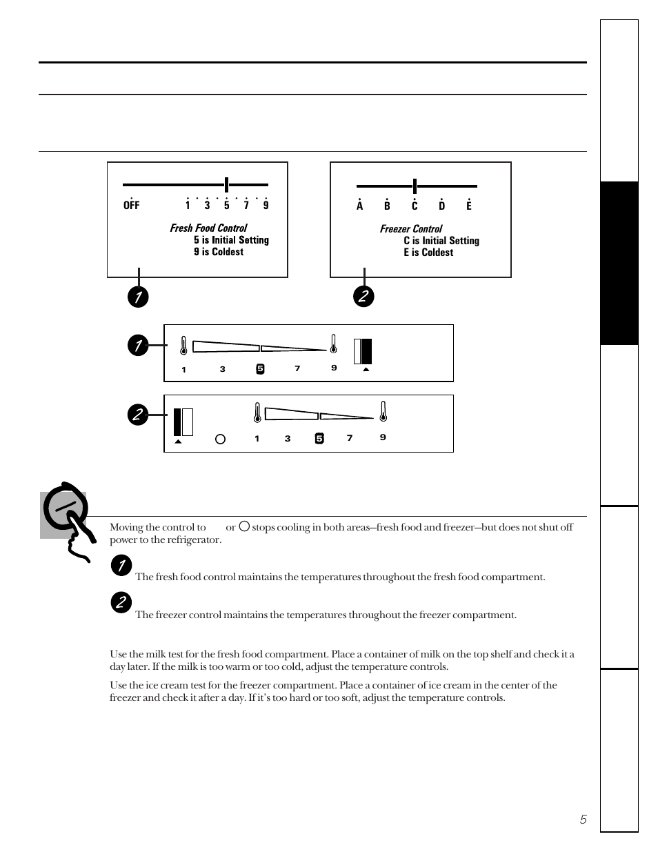 Controls, Controls –8, About the controls on the refrigerator | Control settings | GE 22-27 User Manual | Page 5 / 88