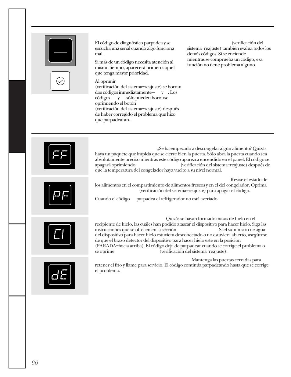 Los controles del refrigerador | GE 22-27 User Manual | Page 66 / 88