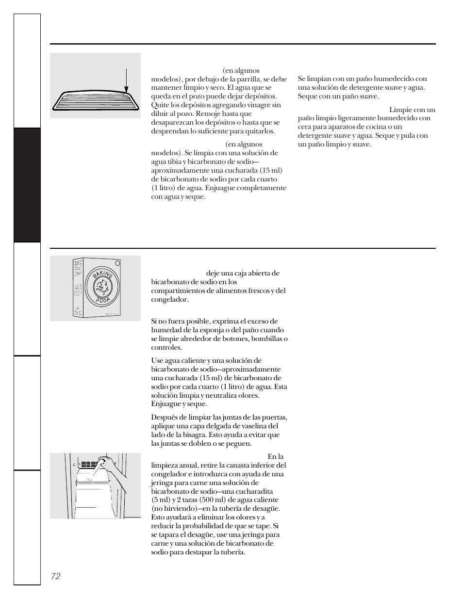 Cuidado y limpieza del refrigerador | GE 22-27 User Manual | Page 72 / 88