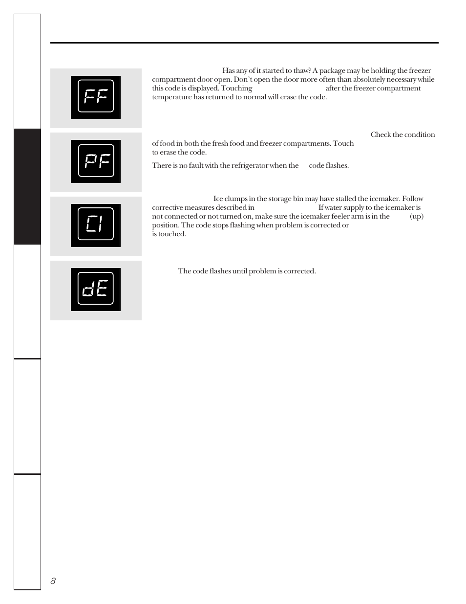 About the controls on the refrigerator | GE 22-27 User Manual | Page 8 / 88
