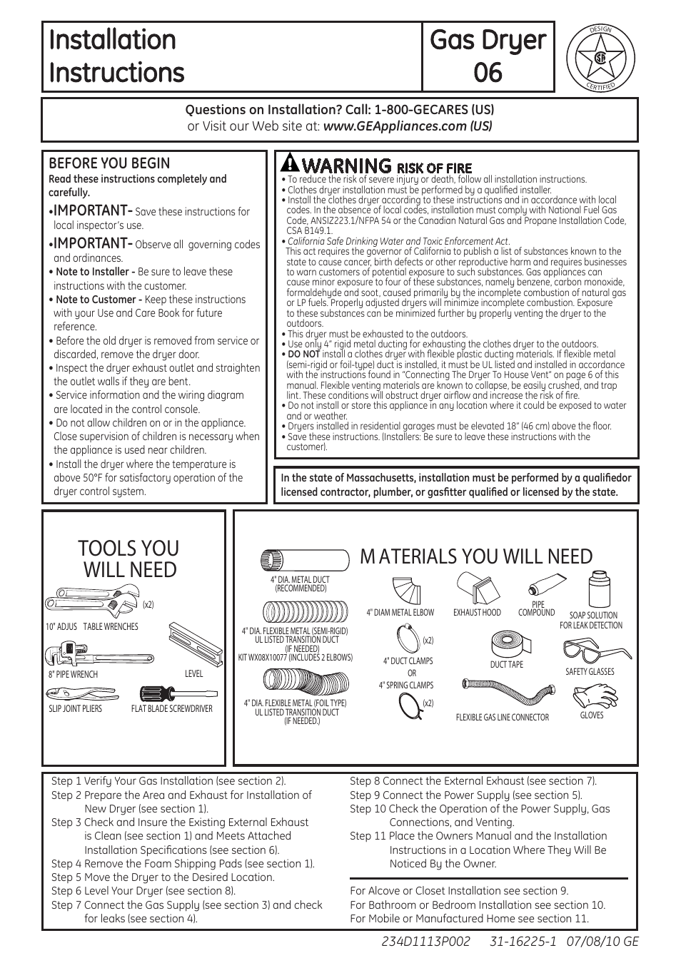 GE PTDS650GMWT User Manual | 9 pages