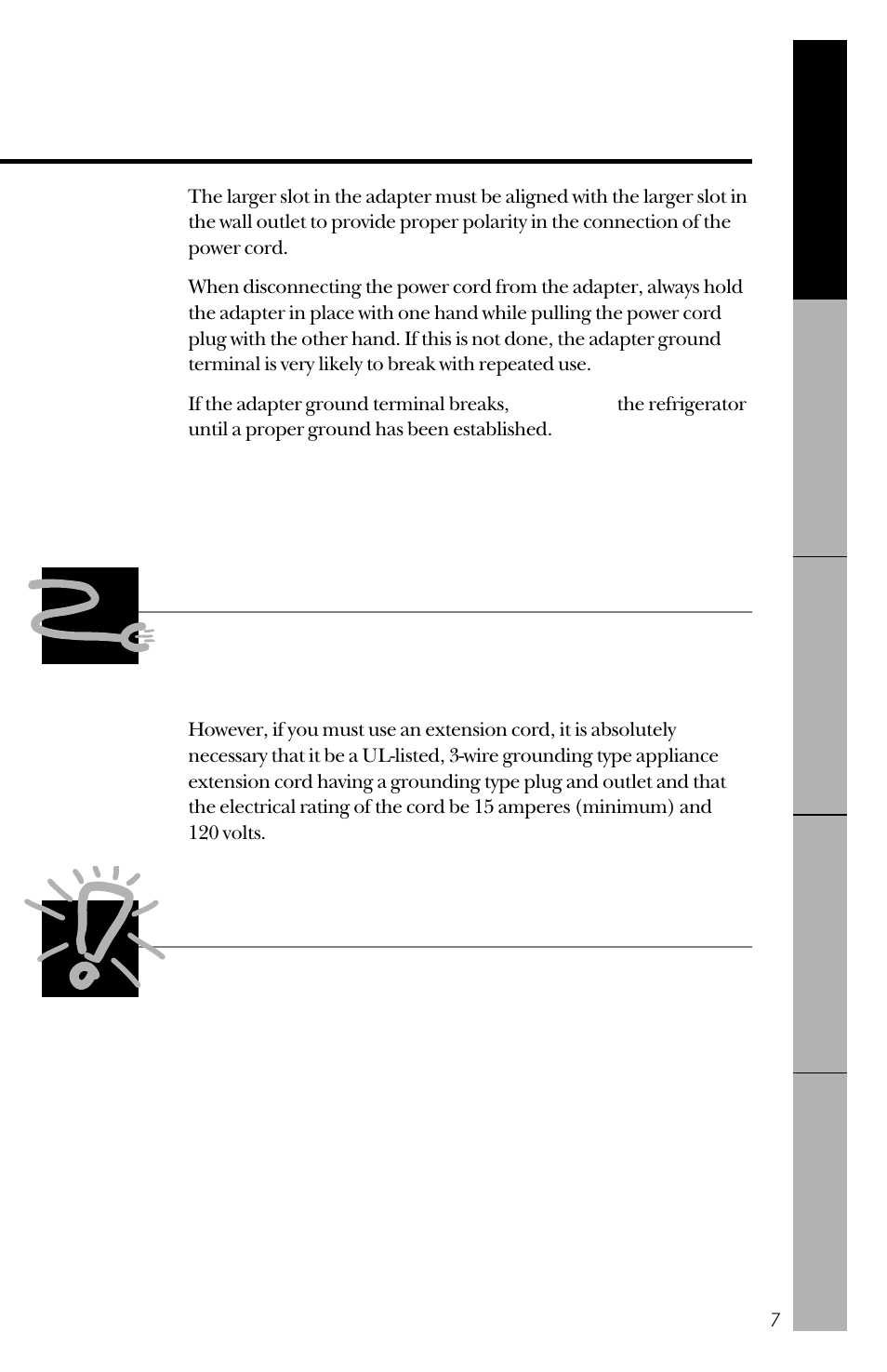 Use of extension cords, Remember, Save these instructions | GE 14 User Manual | Page 7 / 40