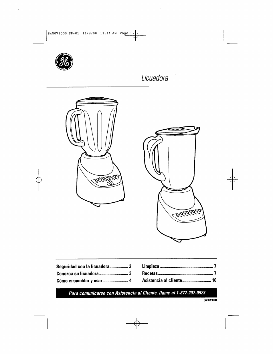 Licuadora | GE 106601 User Manual | Page 11 / 20