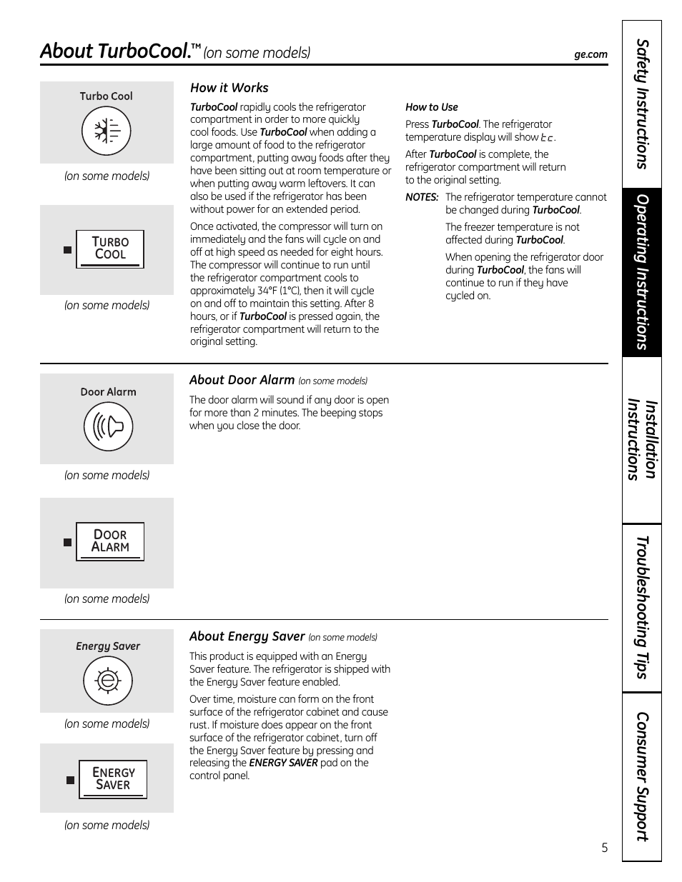 About turbocool | GE 225D1804P001 User Manual | Page 5 / 128