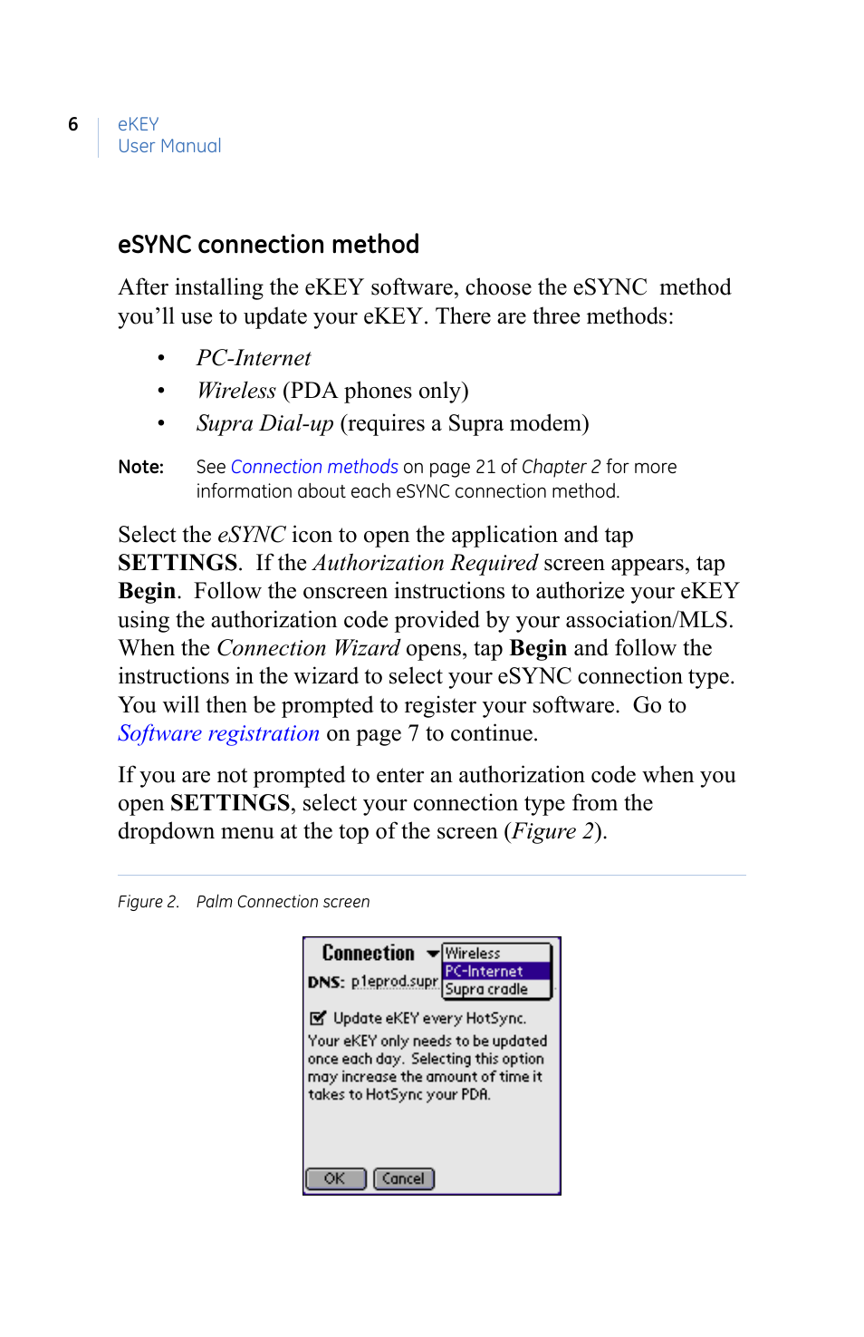 Esync connection method | GE eKEY User Manual | Page 14 / 82