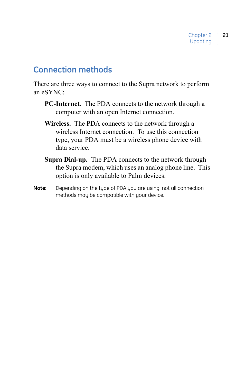 Connection methods | GE eKEY User Manual | Page 29 / 82