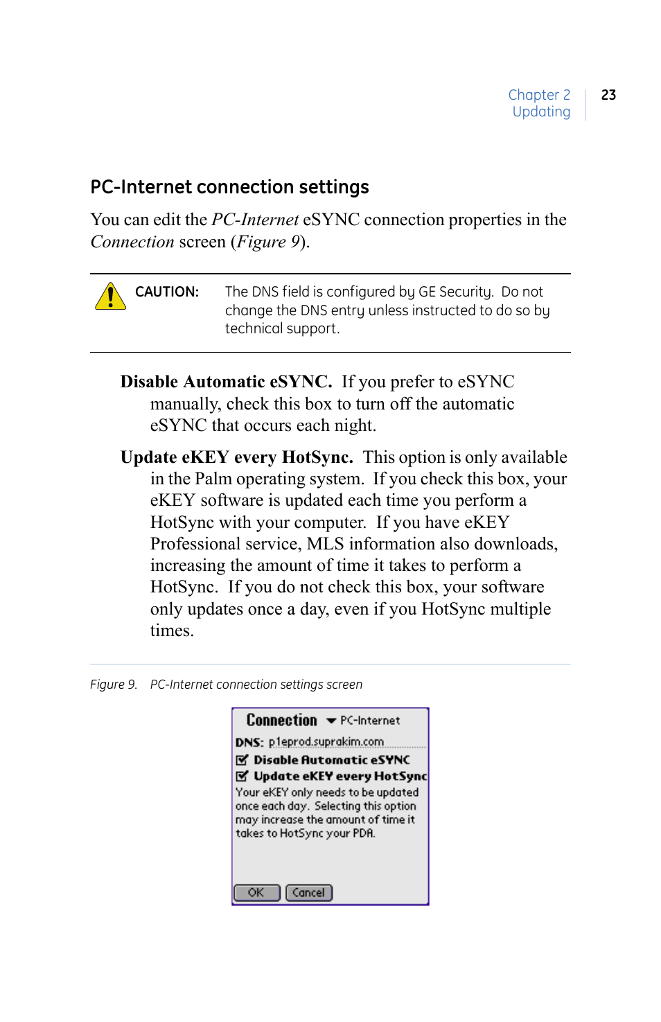 Pc-internet connection settings | GE eKEY User Manual | Page 31 / 82