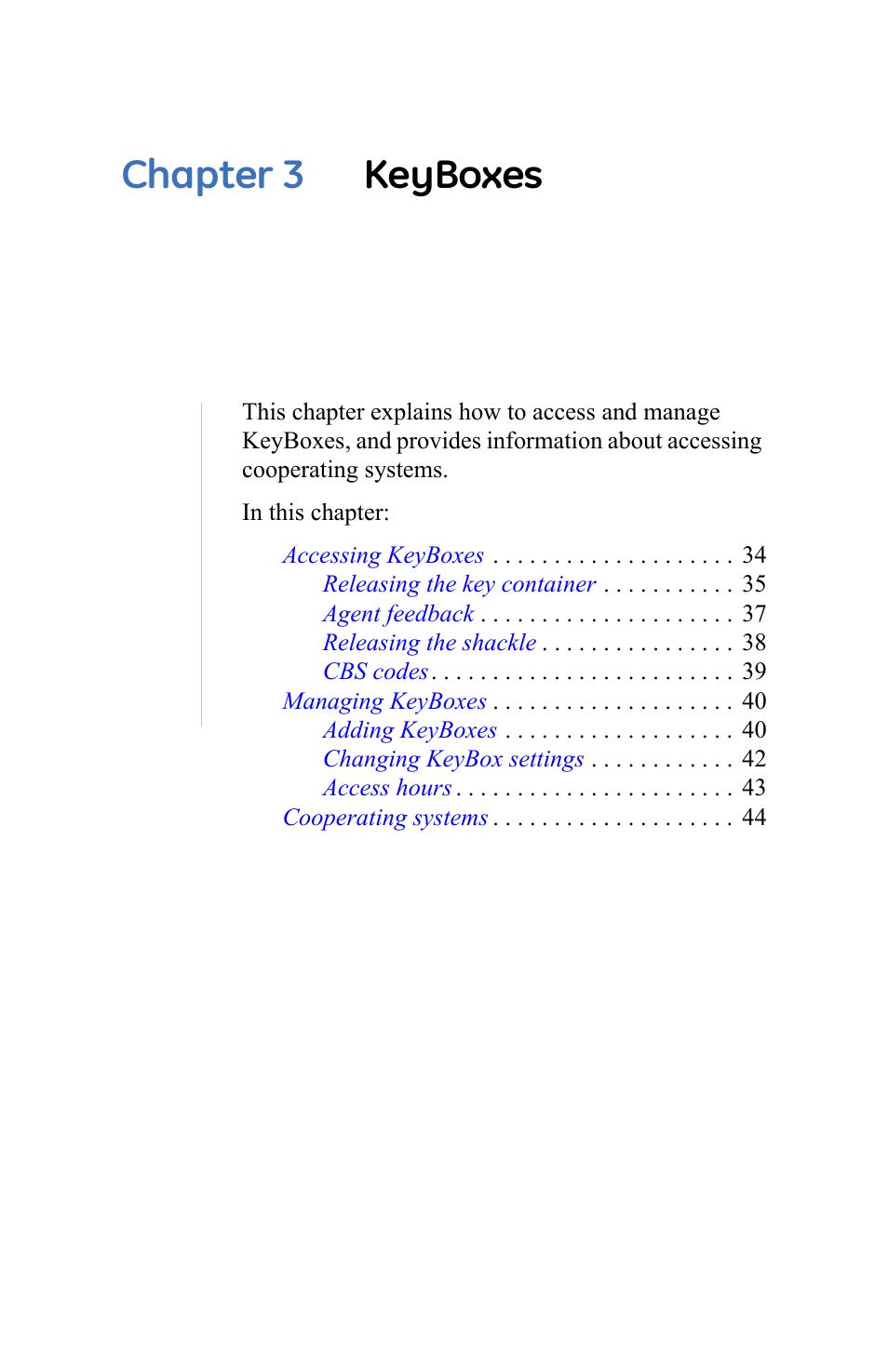 Chapter 3. keyboxes, Chapter 3 keyboxes | GE eKEY User Manual | Page 41 / 82