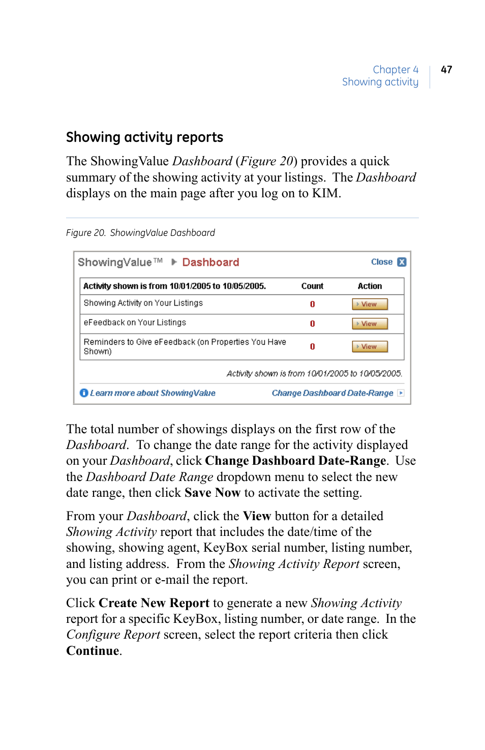 Showing activity reports | GE eKEY User Manual | Page 55 / 82