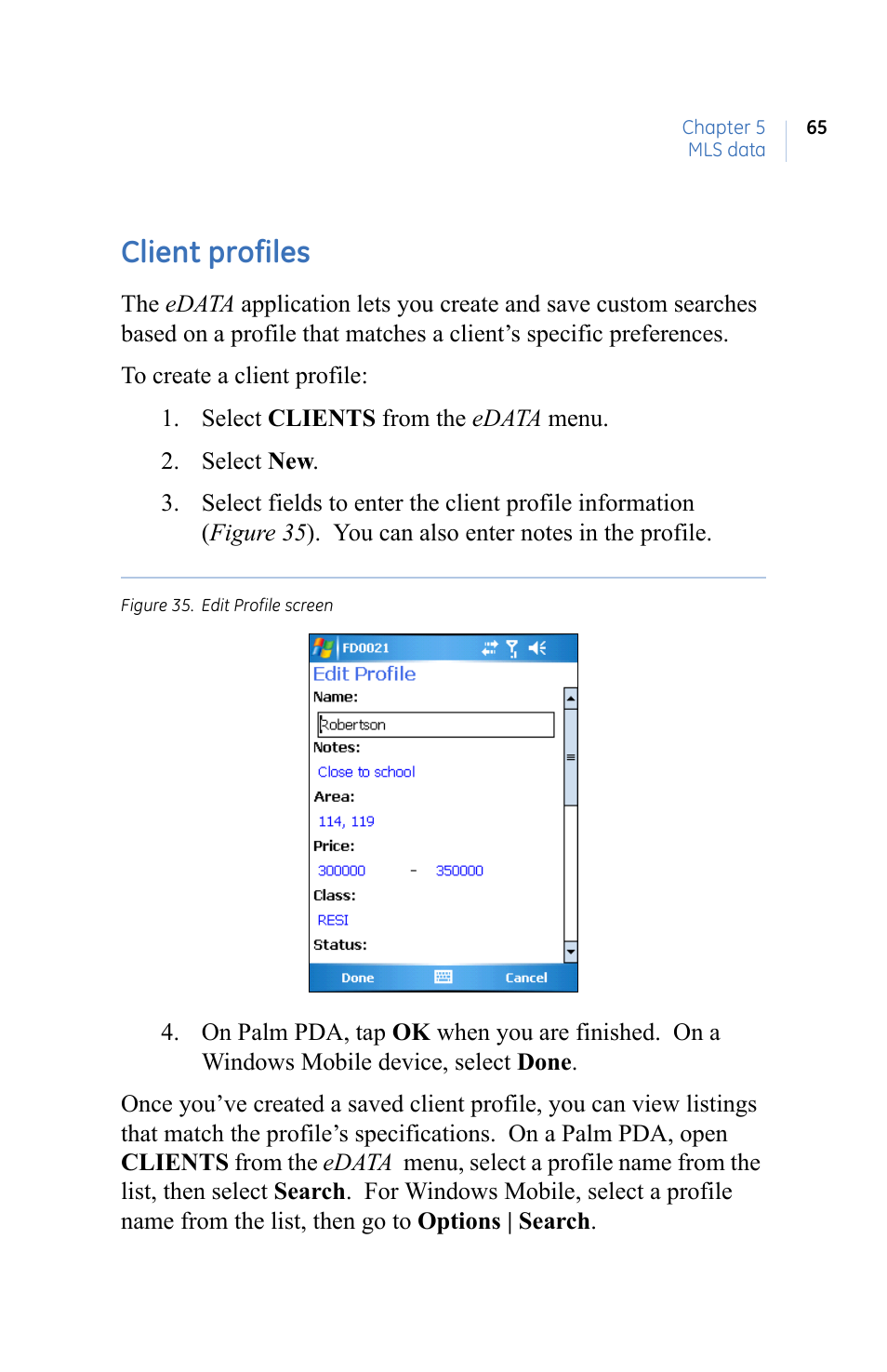 Client profiles | GE eKEY User Manual | Page 73 / 82