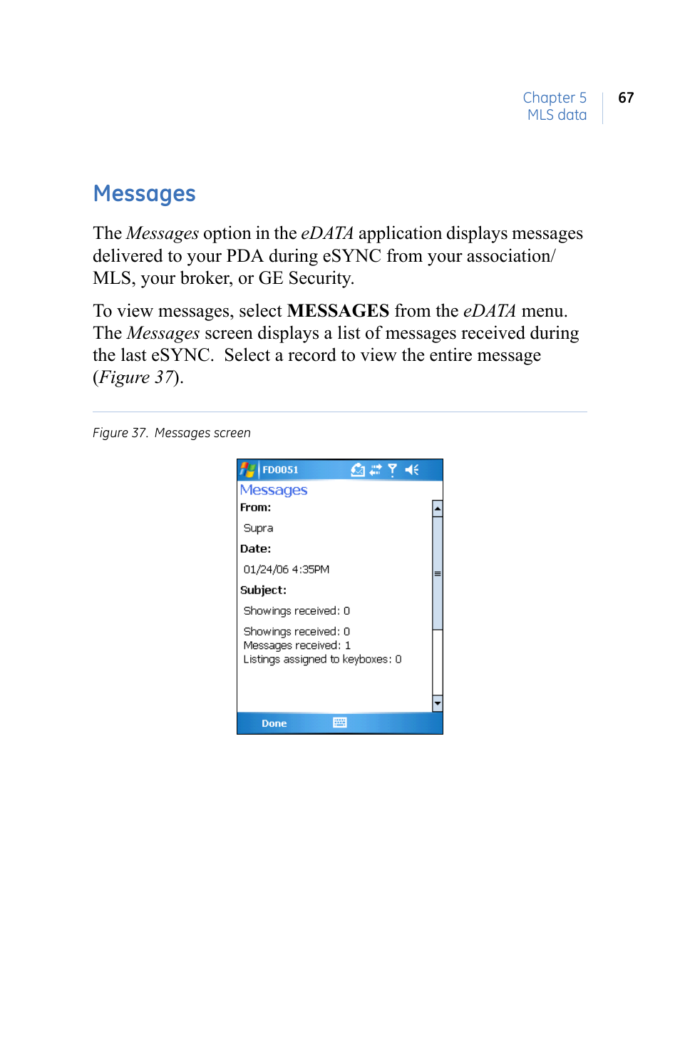 Messages | GE eKEY User Manual | Page 75 / 82
