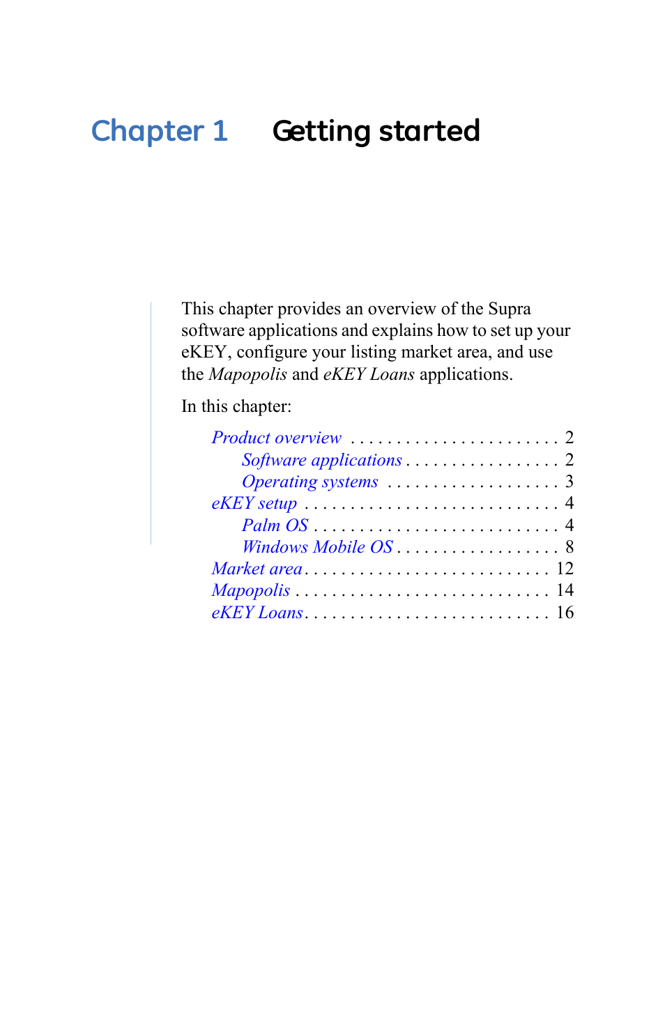 Chapter 1. getting started, Chapter 1 getting started | GE eKEY User Manual | Page 9 / 82