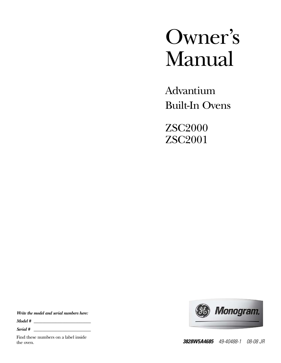 GE ZSC2001 User Manual | 40 pages