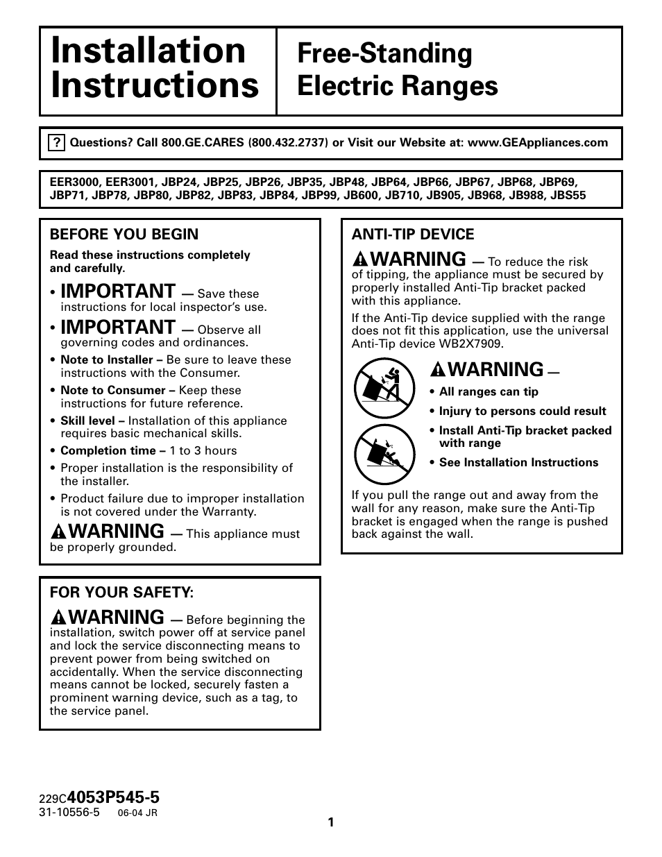 GE EER3000 User Manual | 12 pages