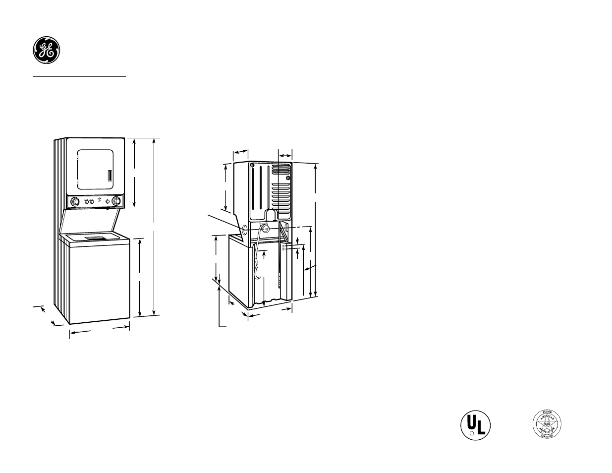 GE Unitized Spacemaker WSM2480T User Manual | 3 pages