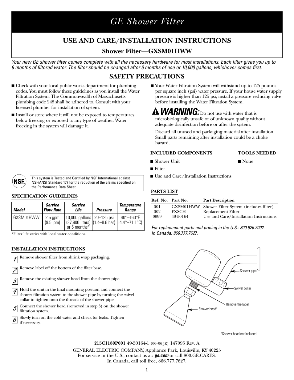 GE GXSM01HWW User Manual | 12 pages