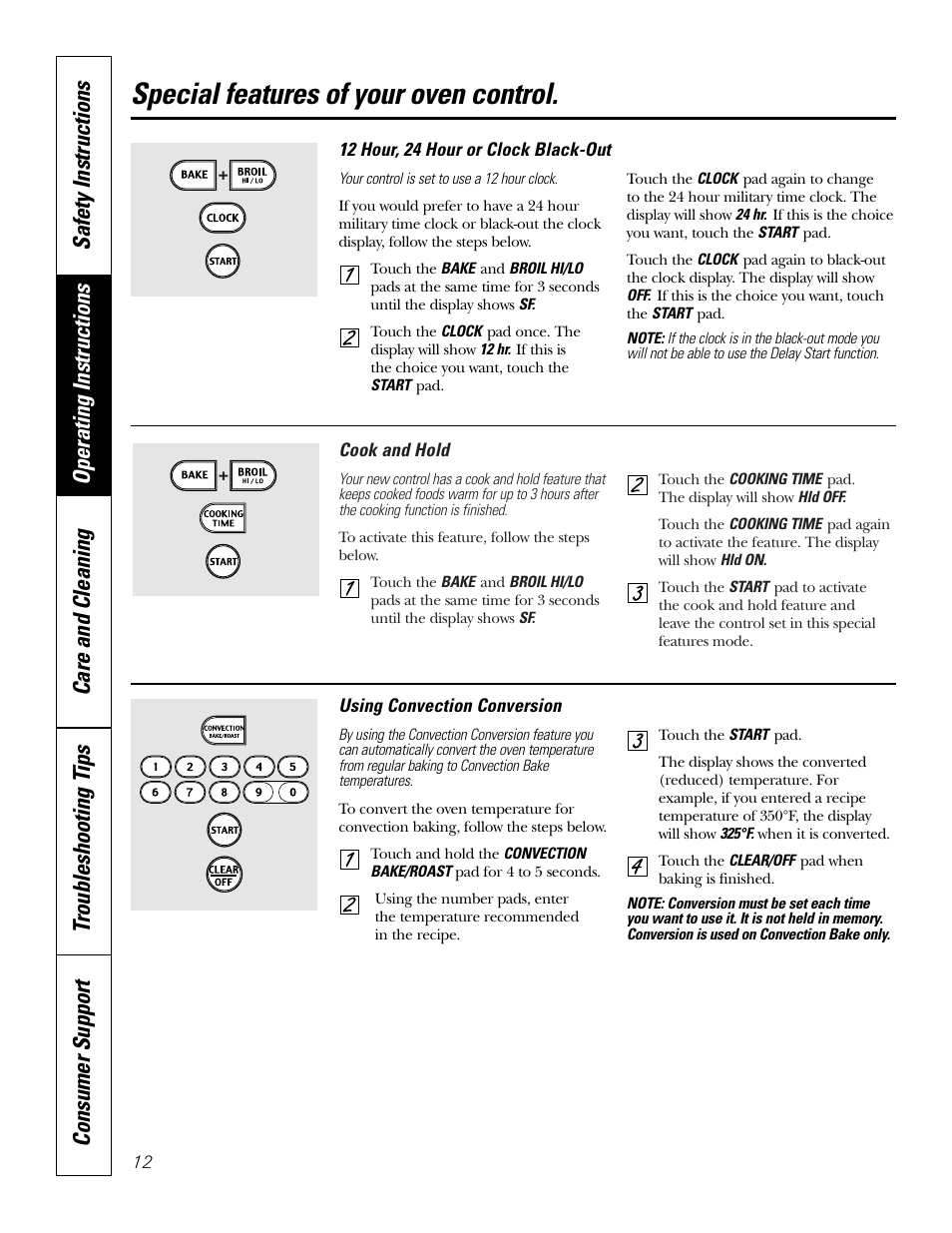 Special features of your oven control | GE 164D4290P075-1 User Manual | Page 12 / 40