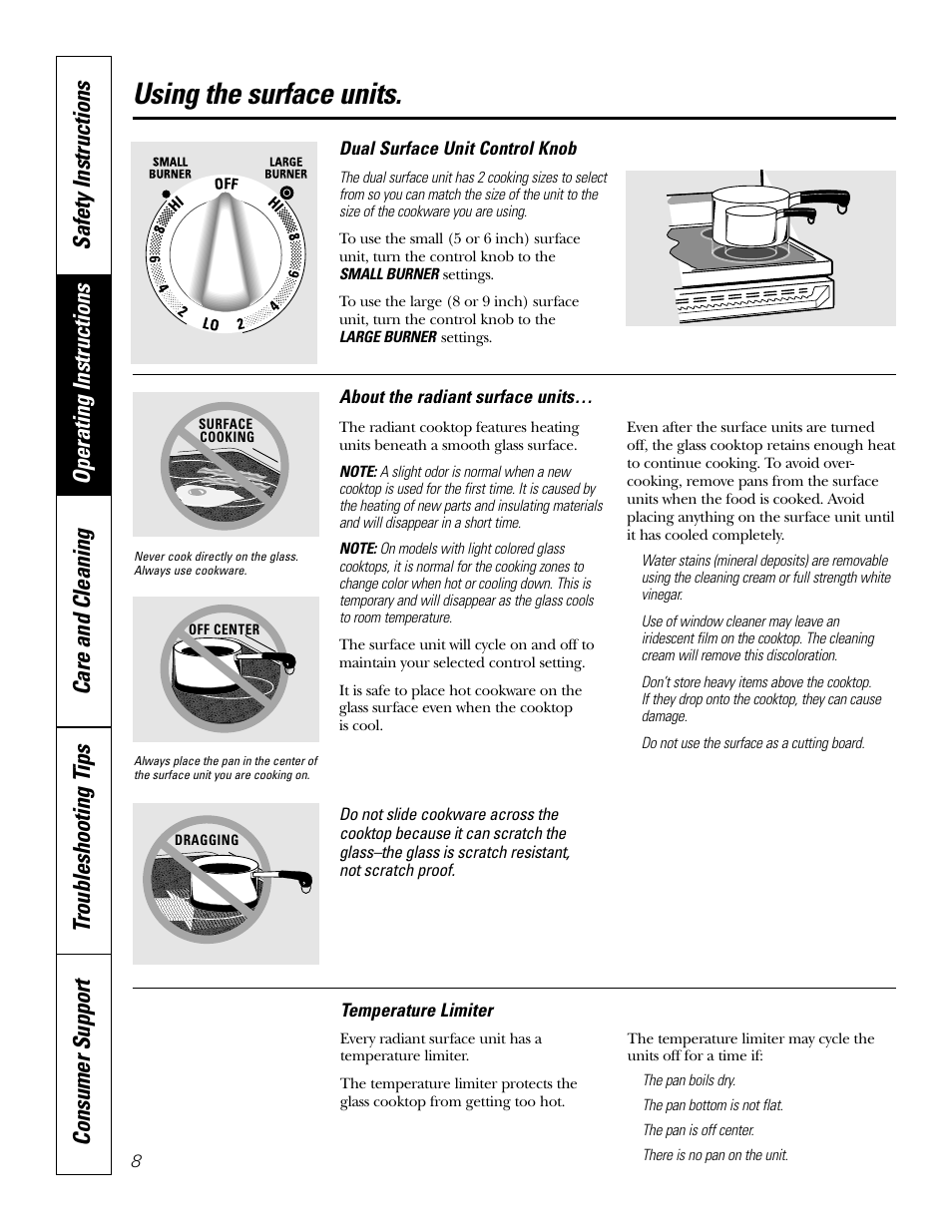 Using the surface units | GE 164D4290P075-1 User Manual | Page 8 / 40