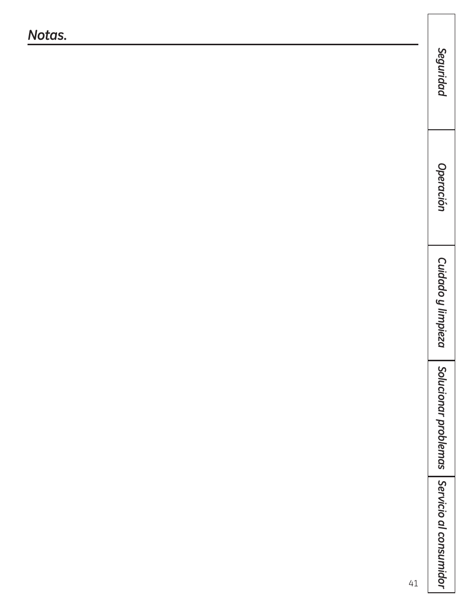 Notas | GE AFHC32AM User Manual | Page 41 / 44