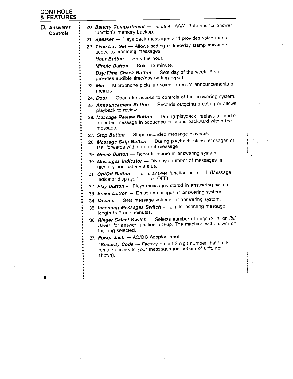 Controls & features | GE 29831 User Manual | Page 11 / 35