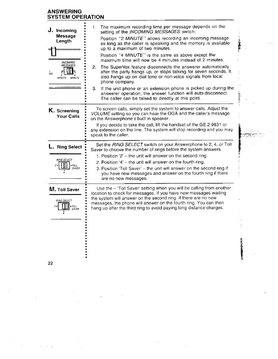 Answering system operation | GE 29831 User Manual | Page 25 / 35