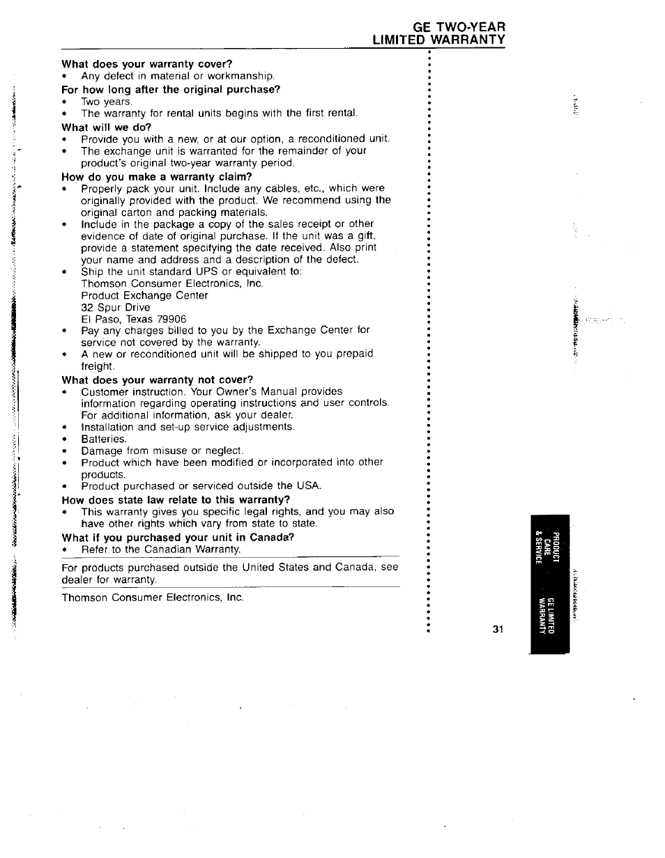 GE 29831 User Manual | Page 34 / 35