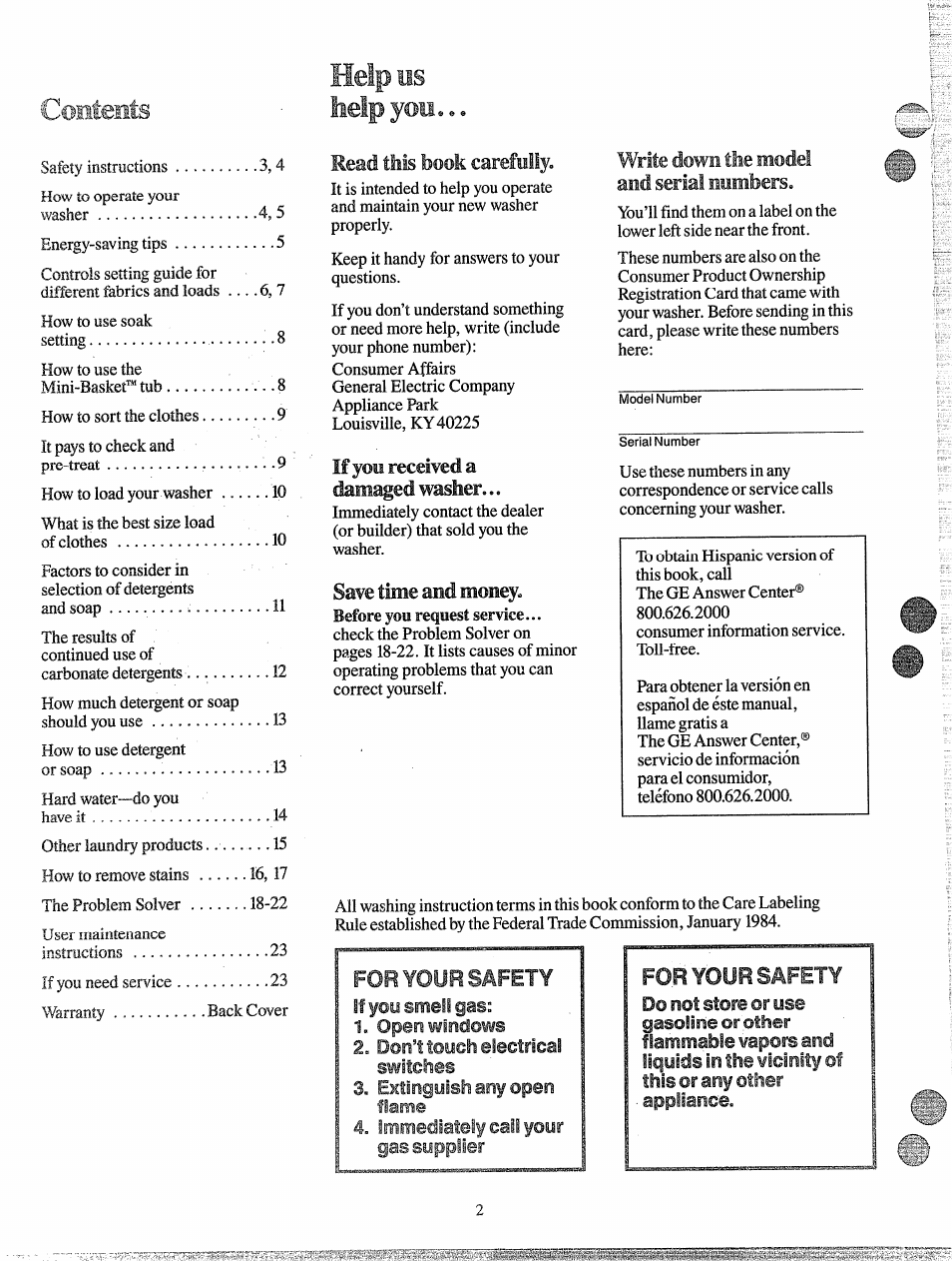 GE MINI BASKET MA5800G User Manual | Page 2 / 24