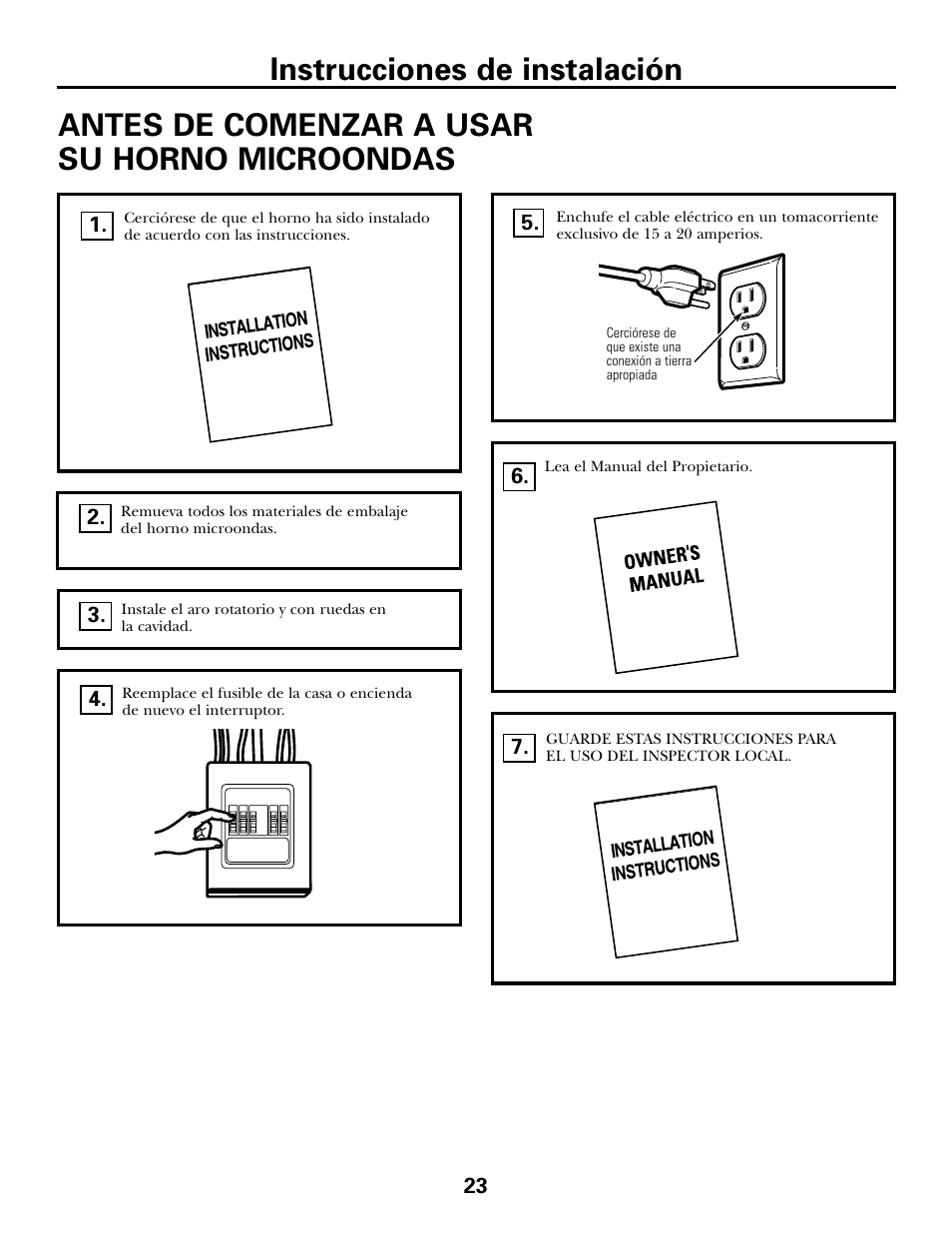 Antes de comenzar a usar su horno microondas | GE DE68-02957A User Manual | Page 47 / 48