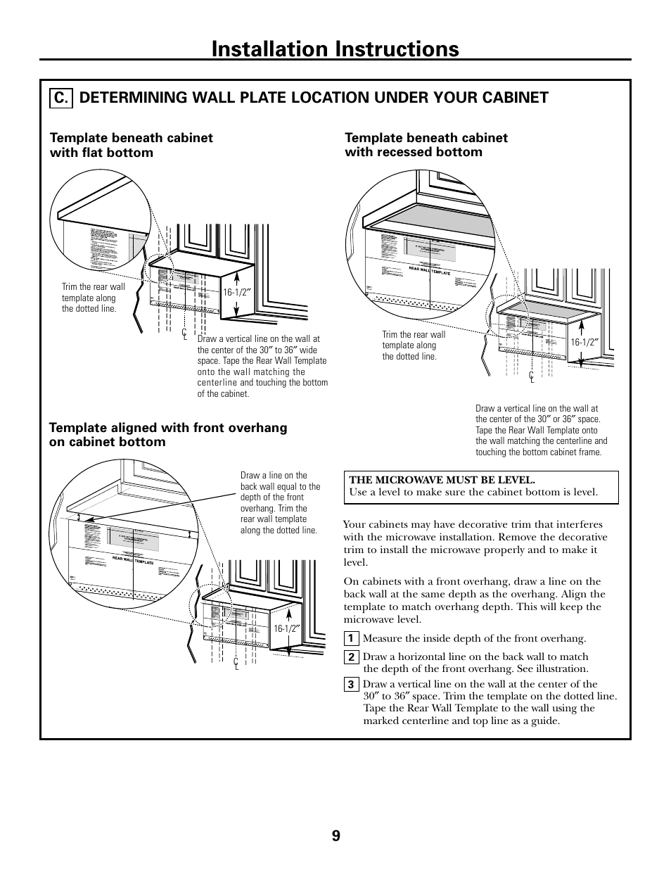 Determining wall plate location, Installation instructions | GE DE68-02957A User Manual | Page 9 / 48