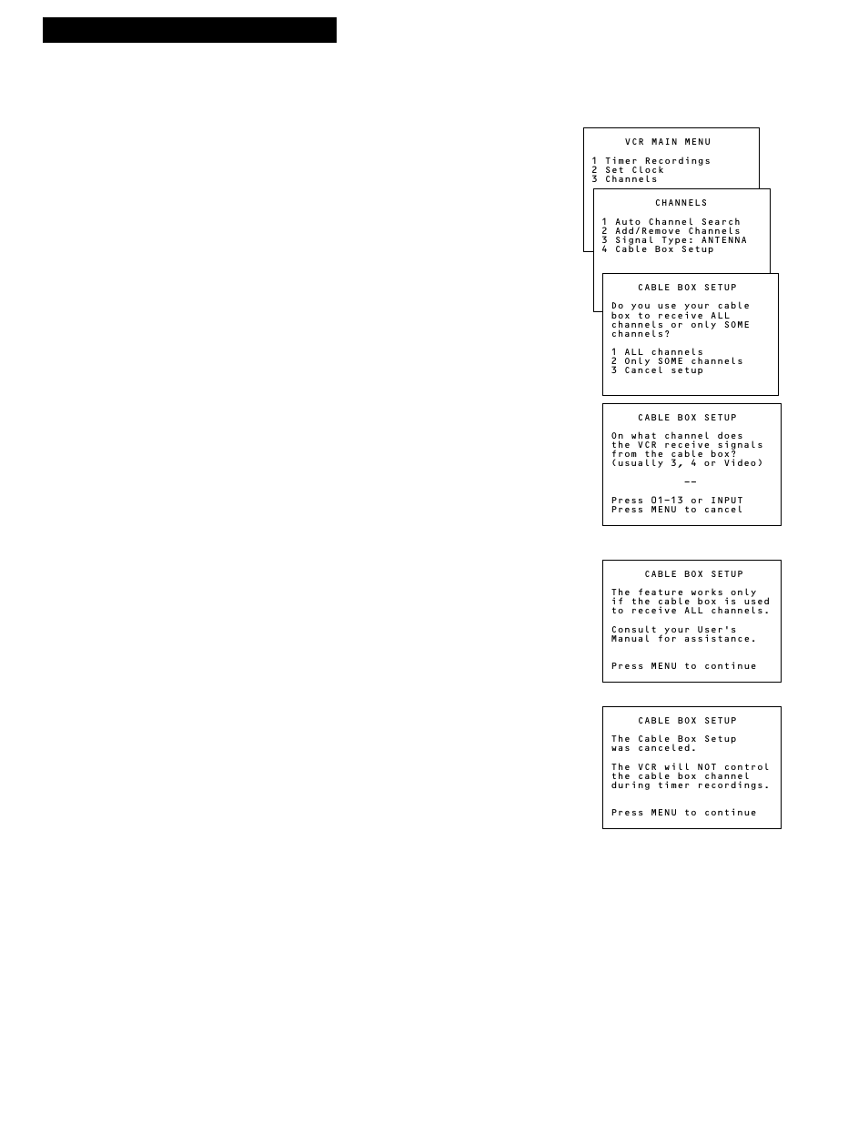 Recording while you’re away (timer recording), 20 recording a program, Select cable box viewing channel | GE VG4252 User Manual | Page 22 / 36