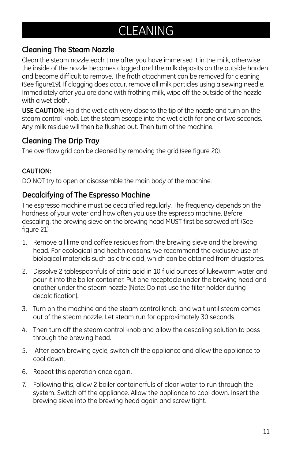 Cleaning | GE 681131690690 User Manual | Page 11 / 14