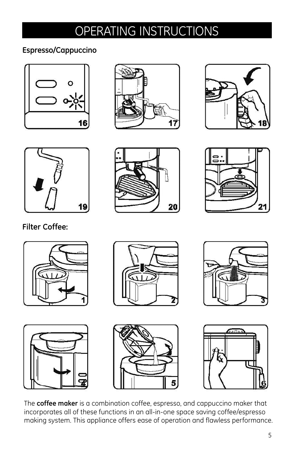 Operating instructions | GE 681131690690 User Manual | Page 5 / 14