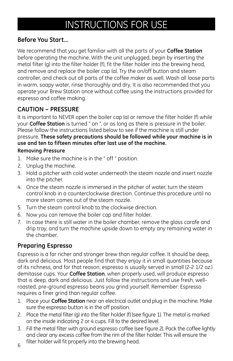 Instructions for use | GE 681131690690 User Manual | Page 6 / 14