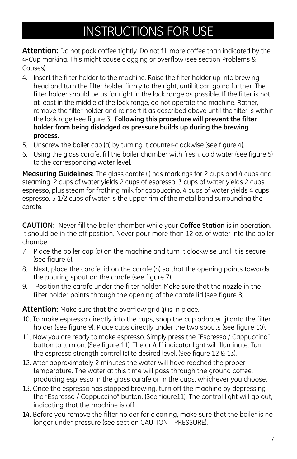 Instructions for use | GE 681131690690 User Manual | Page 7 / 14