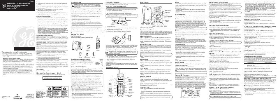 GE 00003771 User Manual | 2 pages