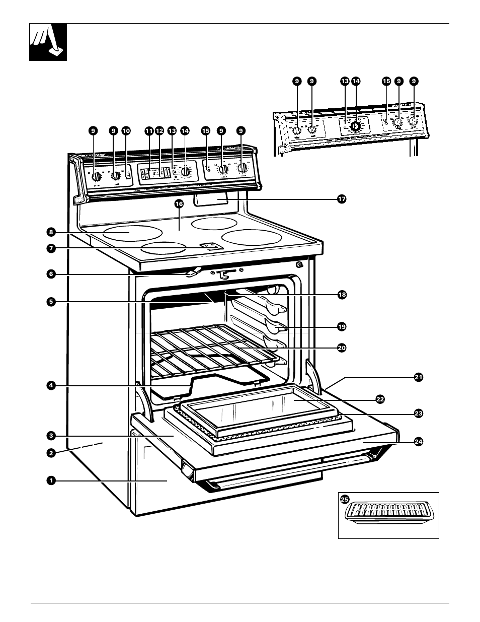 Operating instructions, tips, Features, Features , 7 | Features of your range | GE 4164D2966P234 User Manual | Page 6 / 44