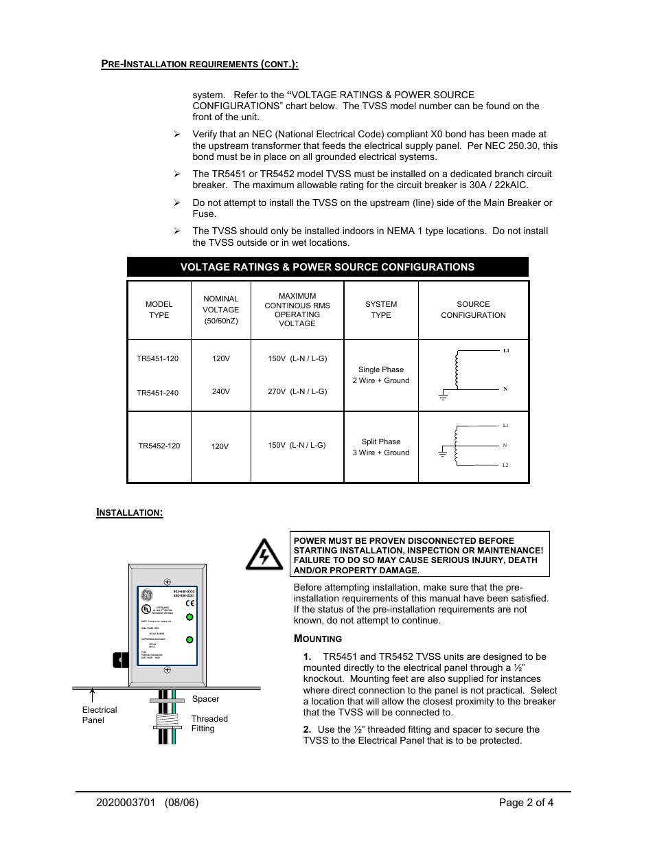 GE TR5451 User Manual | Page 2 / 4