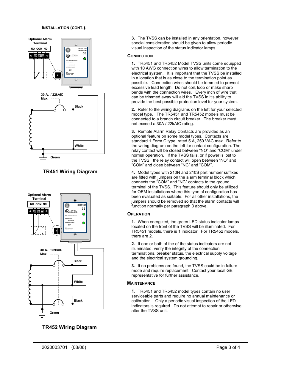 GE TR5451 User Manual | Page 3 / 4