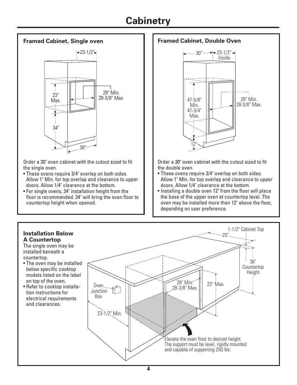 Cabinetry | GE ZET1038 User Manual | Page 4 / 16