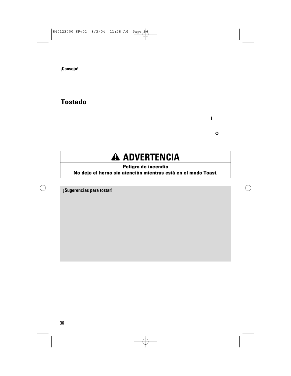 Cómo usar su horno eléctrico, Wadvertencia, Tostado | GE 168989 User Manual | Page 36 / 48