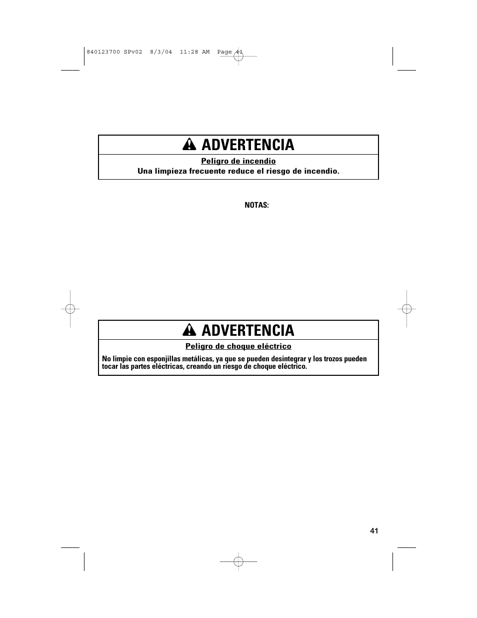 La limpieza de su horno eléctrico, Wadvertencia | GE 168989 User Manual | Page 41 / 48