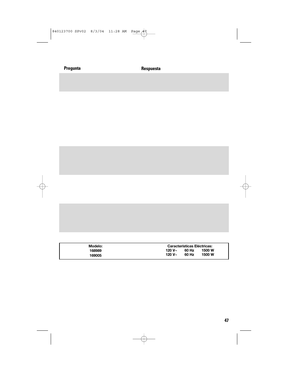 Localización de fallas | GE 168989 User Manual | Page 47 / 48