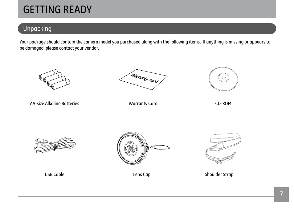 Getting ready | GE X500 User Manual | Page 10 / 89