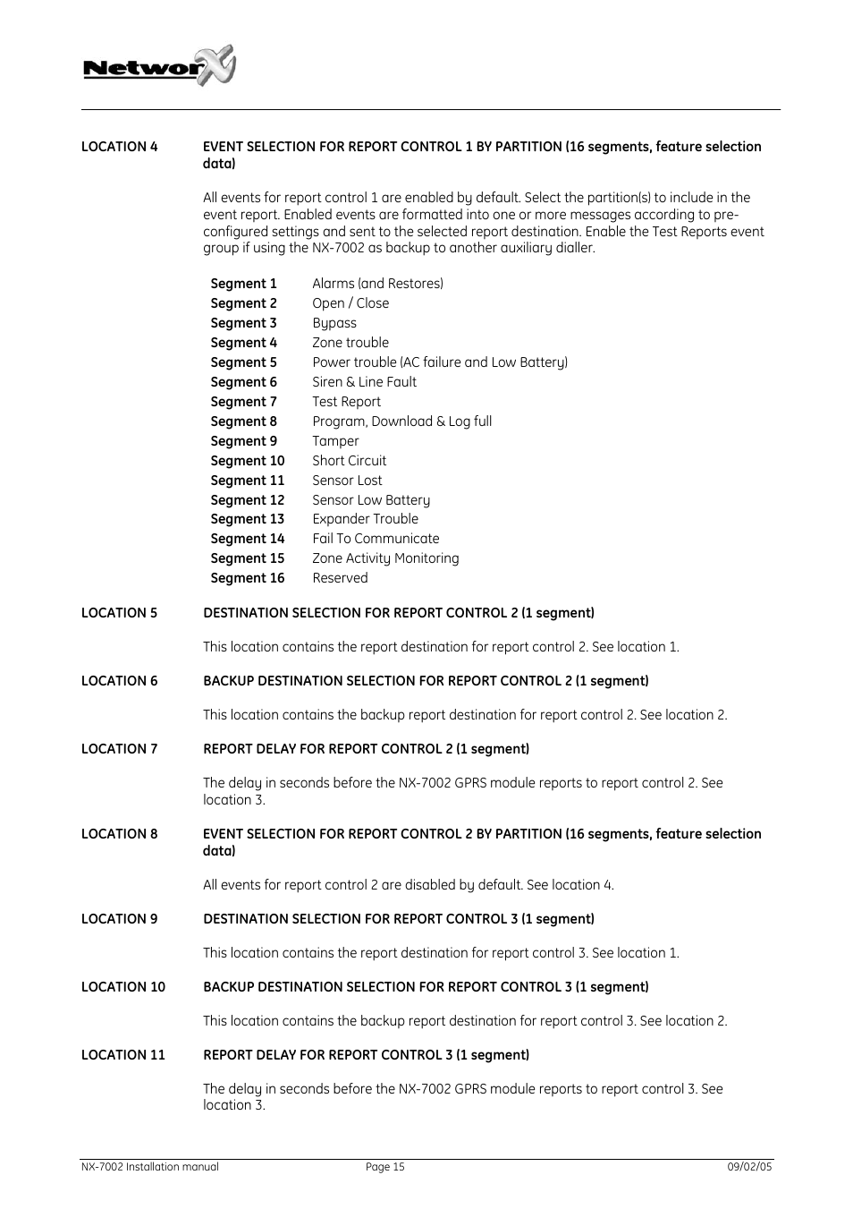 GE NetworX NX-7002 User Manual | Page 15 / 39