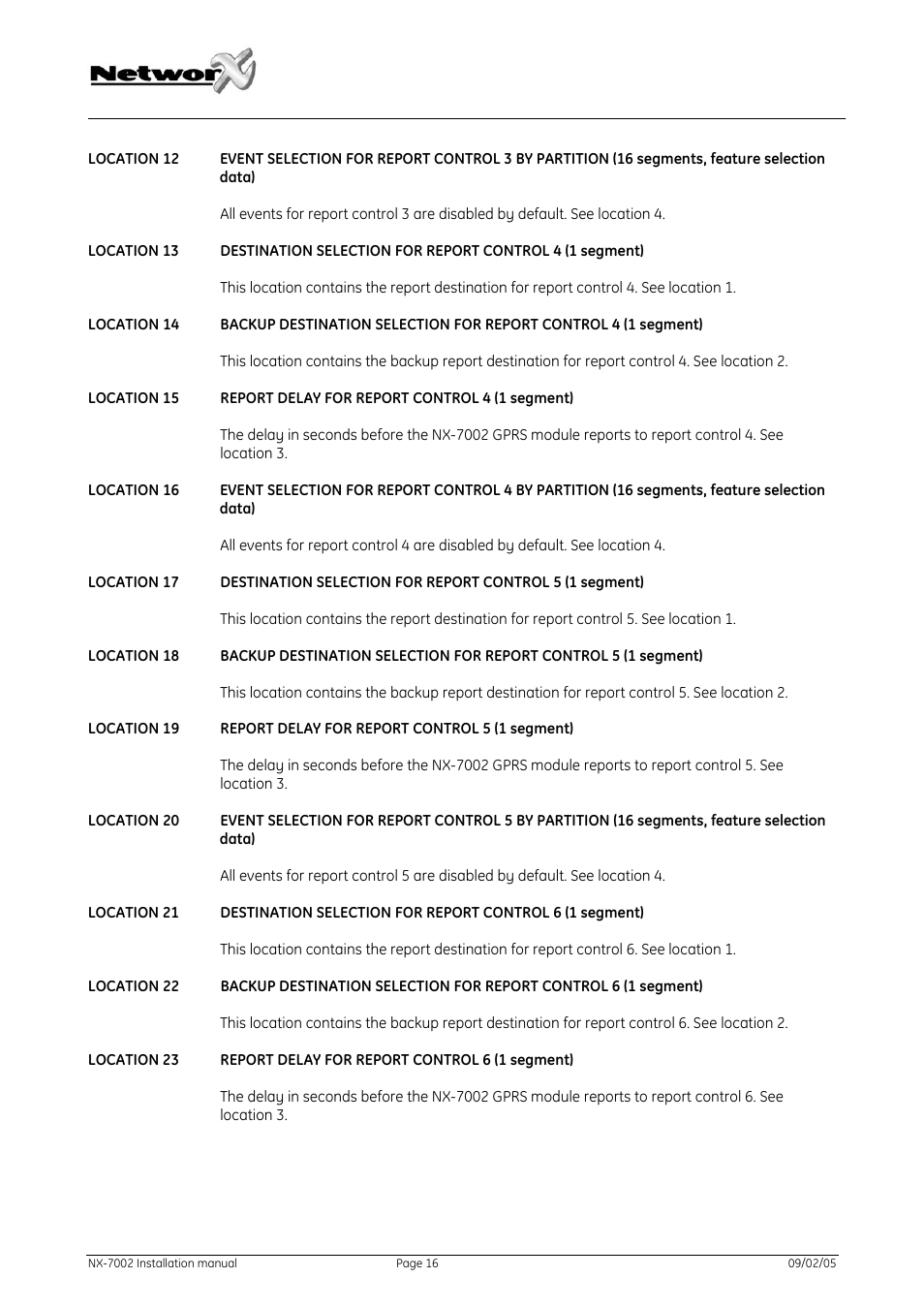 GE NetworX NX-7002 User Manual | Page 16 / 39
