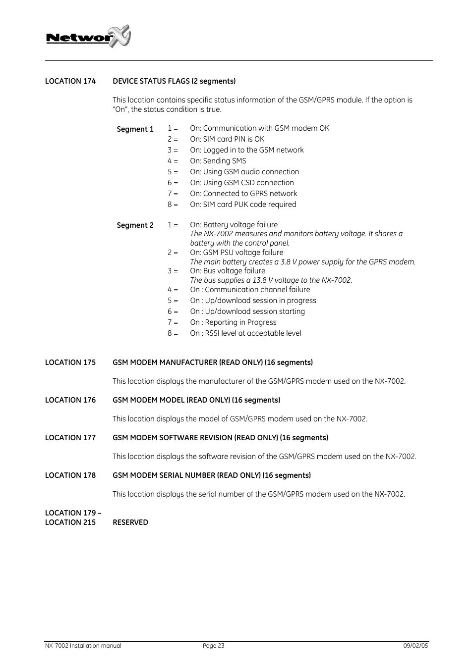 GE NetworX NX-7002 User Manual | Page 23 / 39