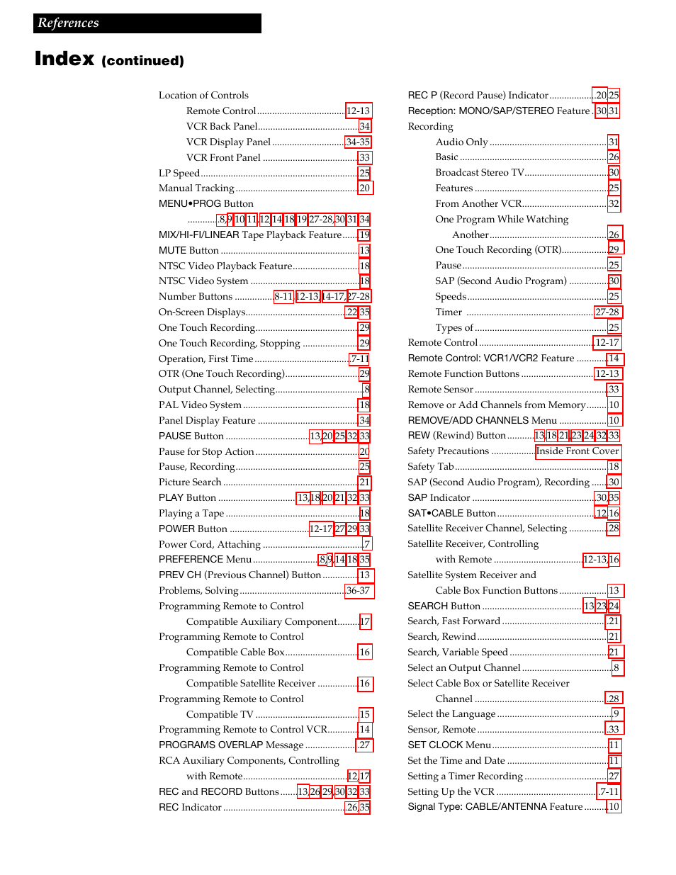 Index, 40 references, Continued) | GE VGN550 User Manual | Page 42 / 44