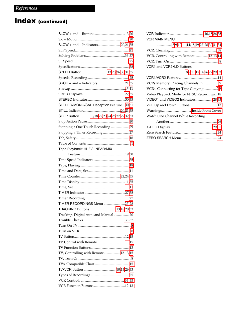 Index, 41 references, Continued) | GE VGN550 User Manual | Page 43 / 44